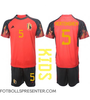 Belgien Jan Vertonghen #5 Hemmatröja Barn VM 2022 Kortärmad (+ korta byxor)